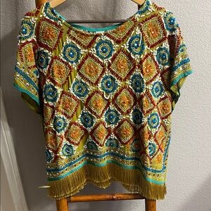 Bohemian Embroidered Women's Blouse - Multicolor